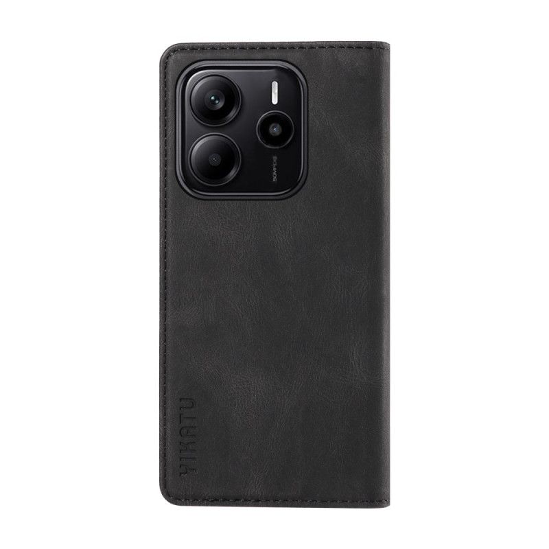 Læder Cover Xiaomi Redmi Note 14 4g Telefon Etui Ykatu Brun Ruskindseffekt