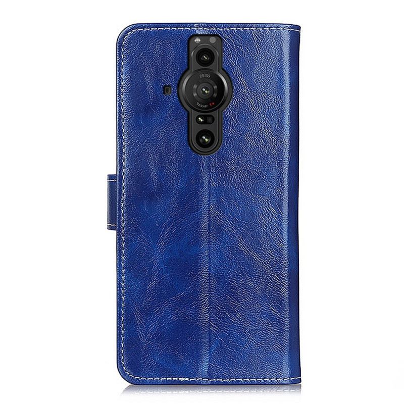 Læder Cover Sony Xperia Pro-i Telefon Etui Skinnende Og Synlige Sømme