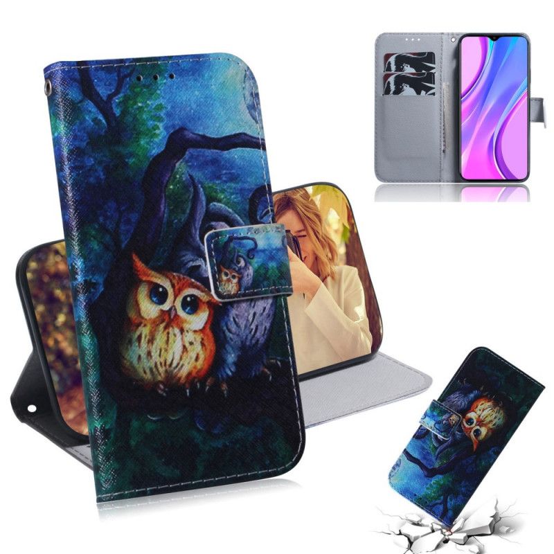 Flip Cover Læder Xiaomi Redmi 9 Ugelmaleri