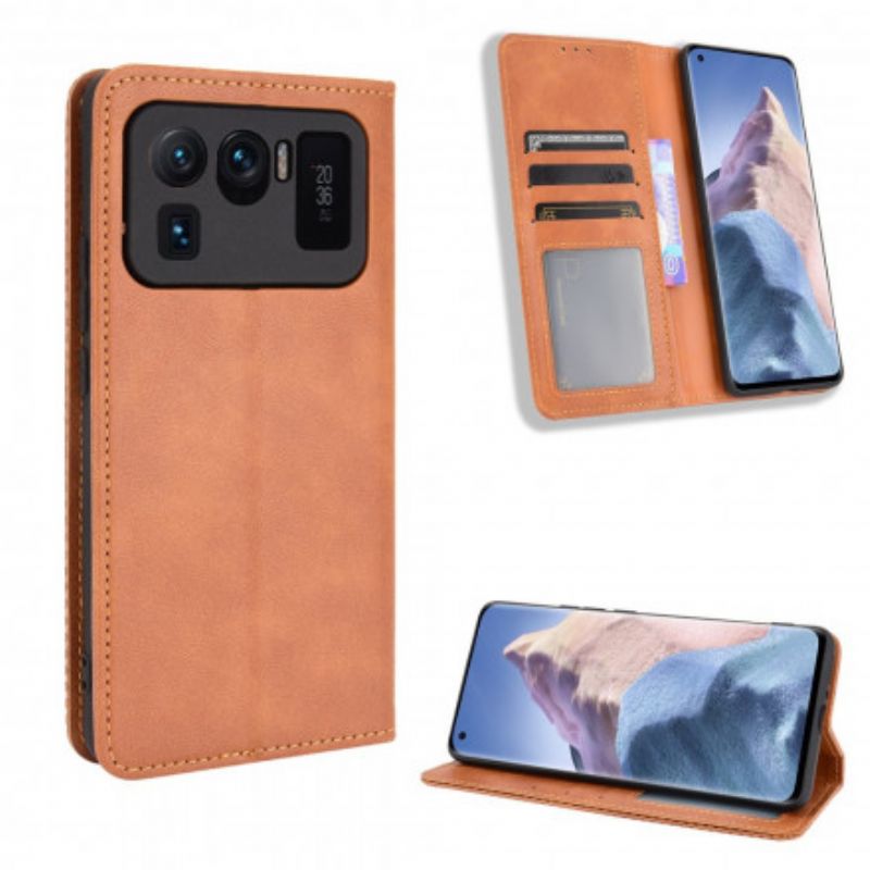 Læder Cover Xiaomi Mi 11 Ultra Stiliseret Vintage Lædereffekt