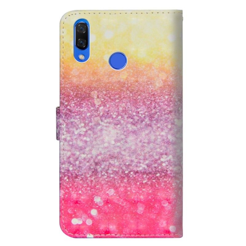 Flip Cover Læder for Honor 8X Magenta Glitter