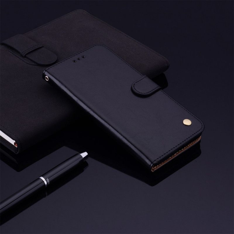 Flip Cover Læder for Honor 8X Sort Hatprins Vintage Olievoks
