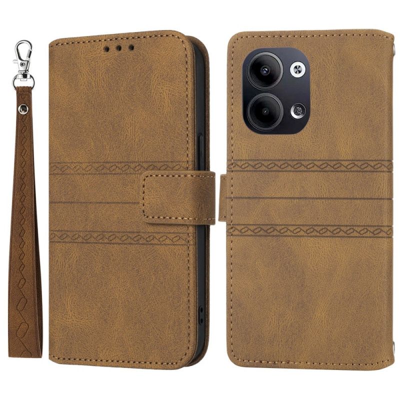 Flip Cover Oppo Reno 13 5g Dobbelt Frise Med Rem