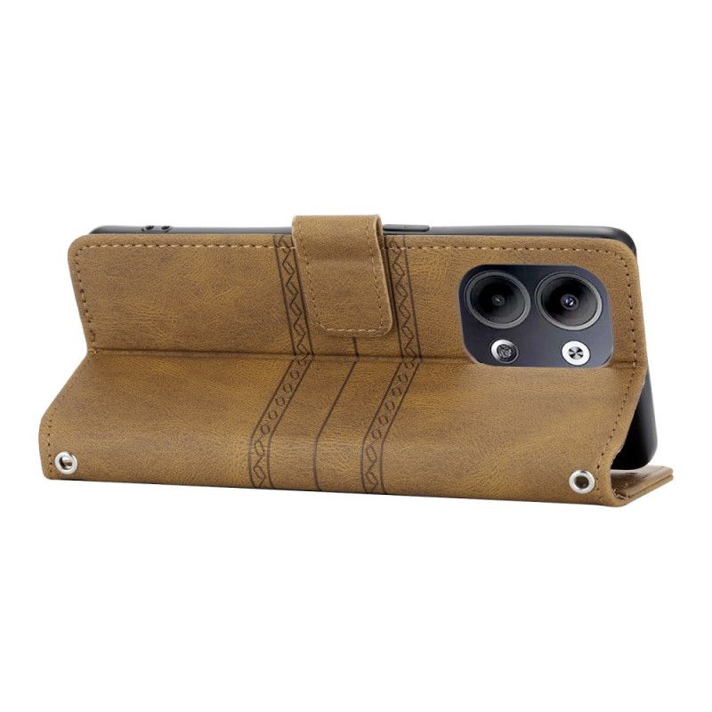 Flip Cover Oppo Reno 13 5g Dobbelt Frise Med Rem