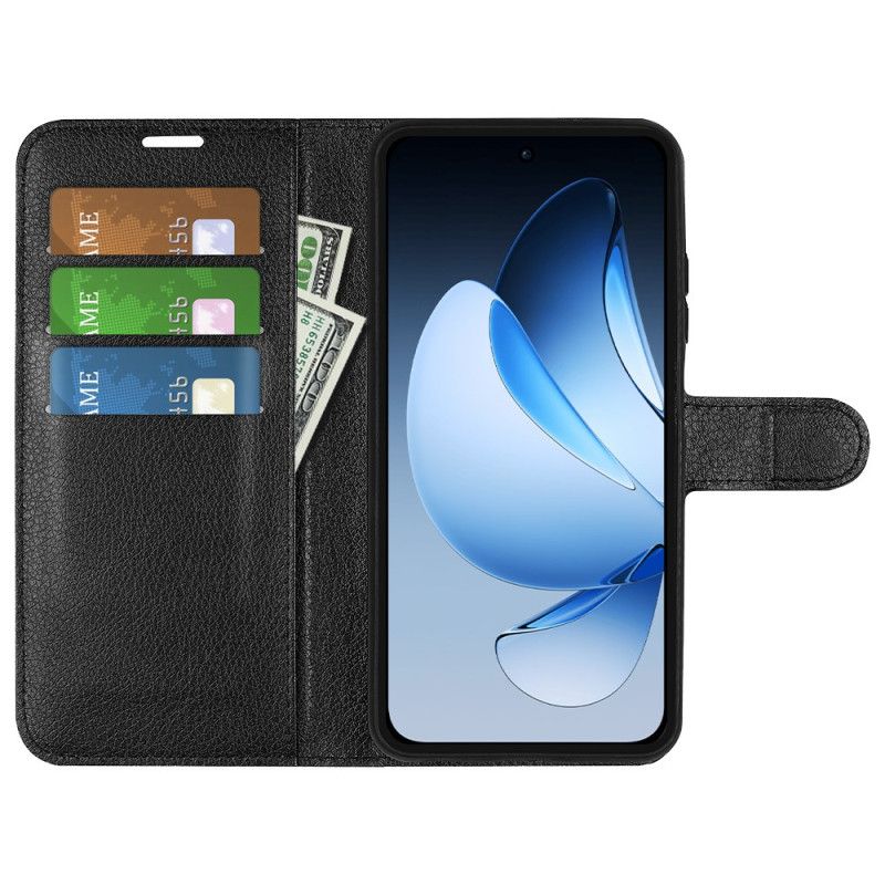Flip Cover Oppo Reno 13 5g Klassisk Litchi-kunstlæder