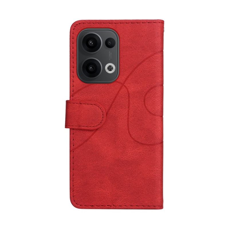 Flip Cover Oppo Reno 13 5g Tofarvede Bølgede Linjer