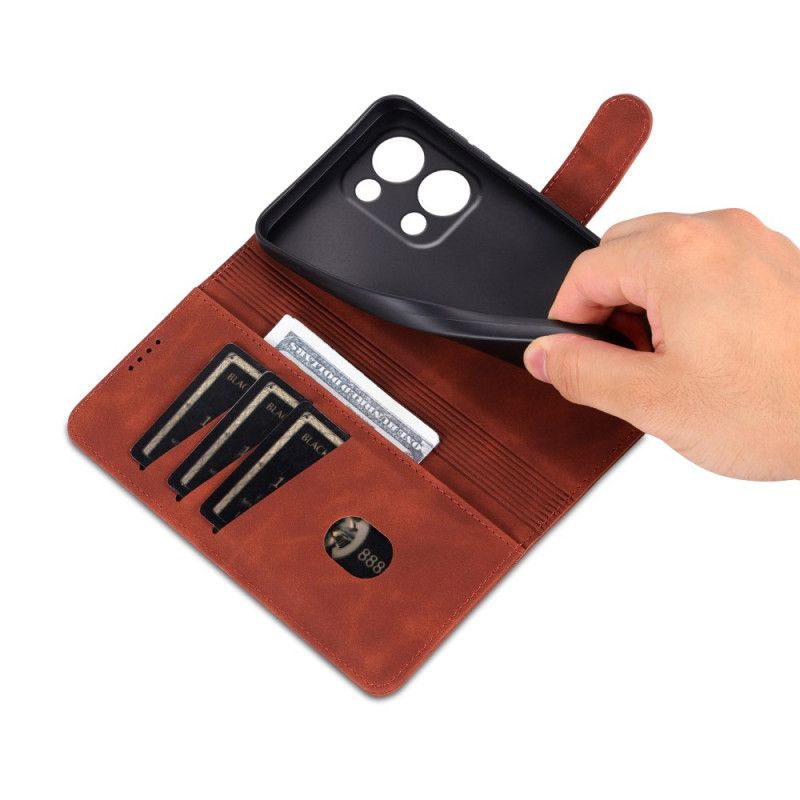 Læder Cover Oppo Reno 13 5g Telefon Etui Azns Med Lædereffekt