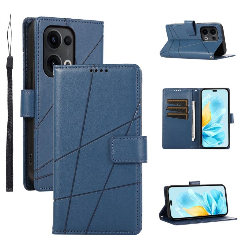 Læder Cover Oppo Reno 13 5g Telefon Etui Linjer