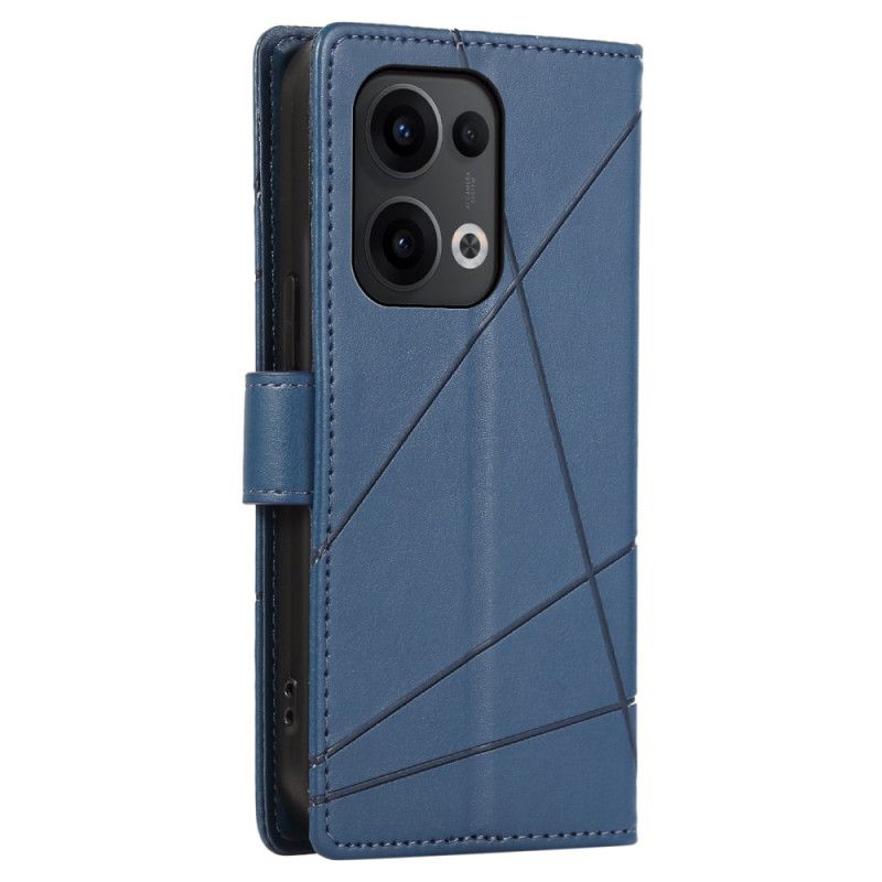 Læder Cover Oppo Reno 13 5g Telefon Etui Linjer