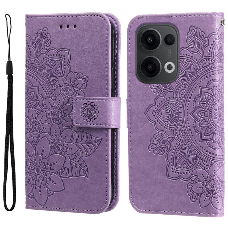 Læder Cover Oppo Reno 13 5g Telefon Etui Mandala-print Med Rem