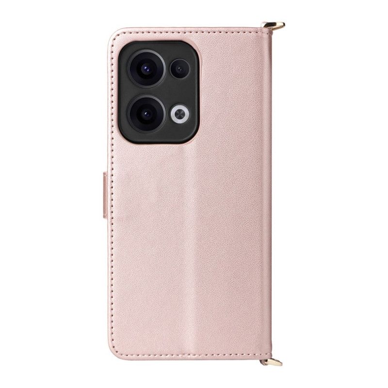 Læder Cover Oppo Reno 13 5g Telefon Etui Retrodesign Med Rem Og Skulderrem