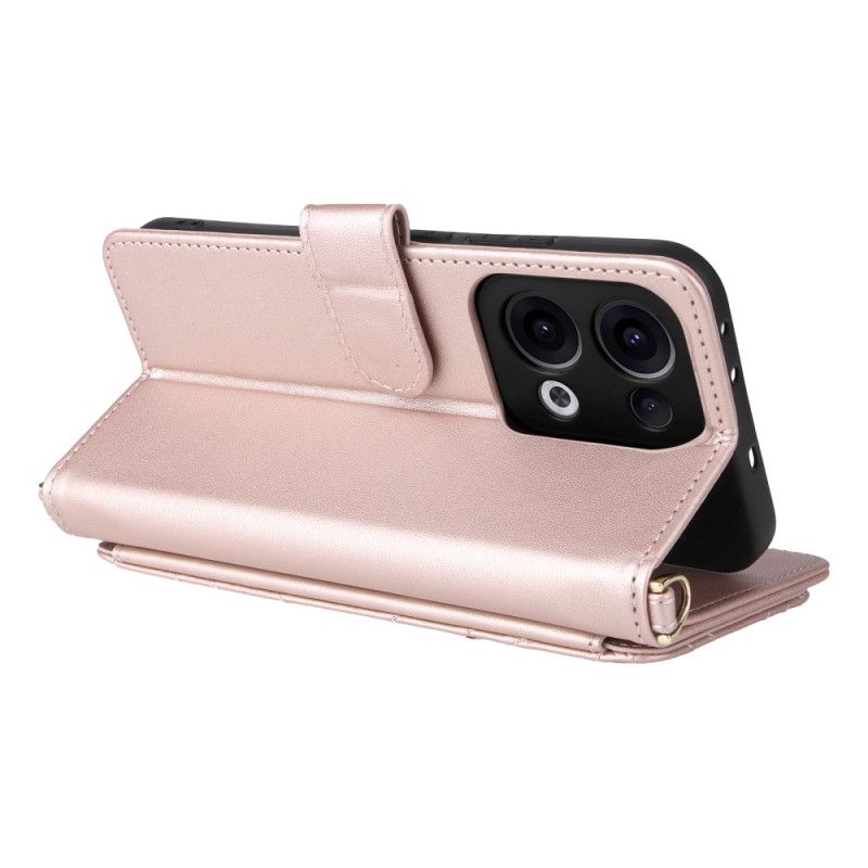 Læder Cover Oppo Reno 13 5g Telefon Etui Retrodesign Med Rem Og Skulderrem