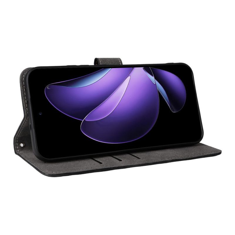 Læder Cover Oppo Reno 13 5g Telefon Etui Rfid-beskyttelsesrem Med Ruskindseffekt