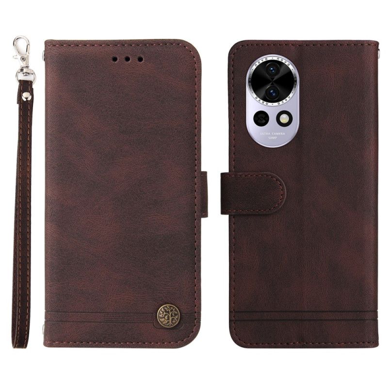 Læder Cover Huawei Nova 13 Vintage Nitte Og Rem