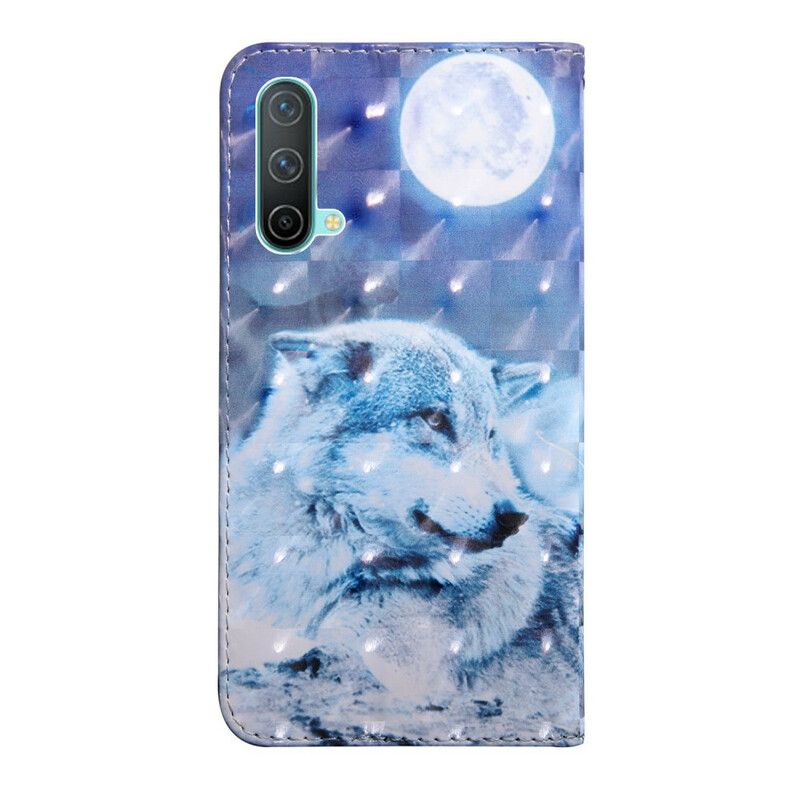 Læder Cover Oneplus Nord Ce 5g Telefon Etui Moonlight Wolf