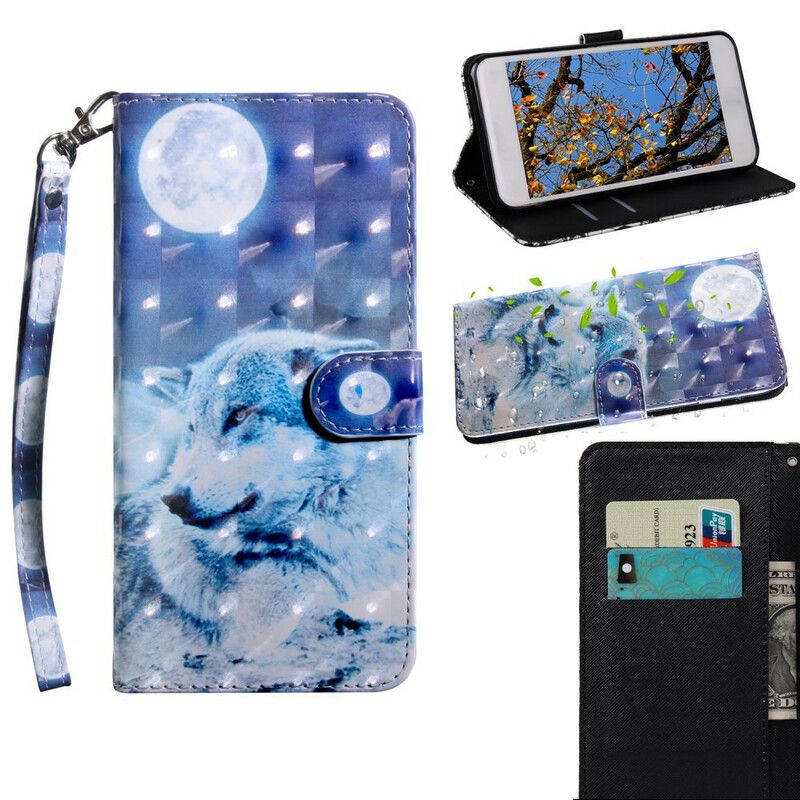Læder Cover Oneplus Nord Ce 5g Telefon Etui Moonlight Wolf