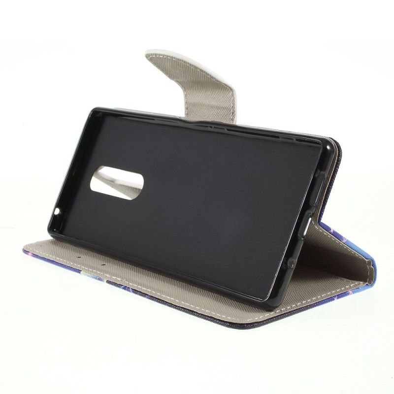 Flip Cover Læder Sony Xperia 1 Lette Sommerfugle Original