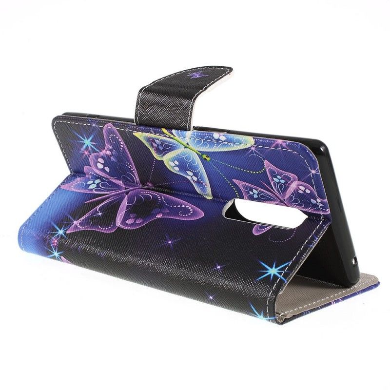 Flip Cover Læder Sony Xperia 1 Lette Sommerfugle Original