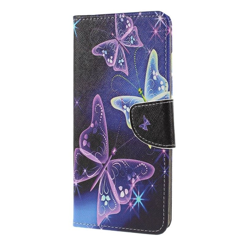 Flip Cover Læder Sony Xperia 1 Lette Sommerfugle Original