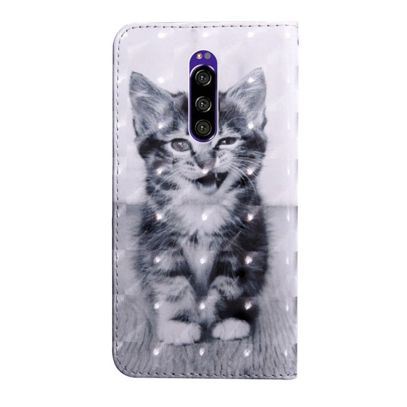 Flip Cover Sony Xperia 1 Sort Og Hvid Kat