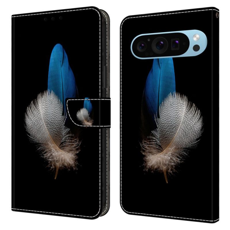 Læder Cover Google Pixel 9 Pro Xl Telefon Etui To Fjer