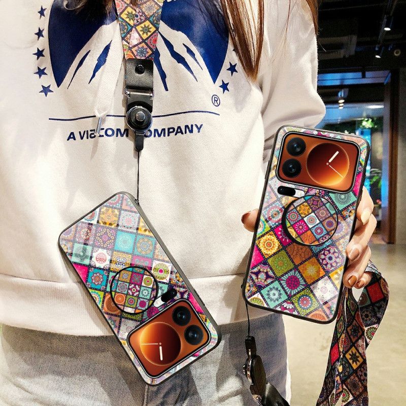 Cover Til Xiaomi 17 Pro Max Patchwork-stativ Og Rem