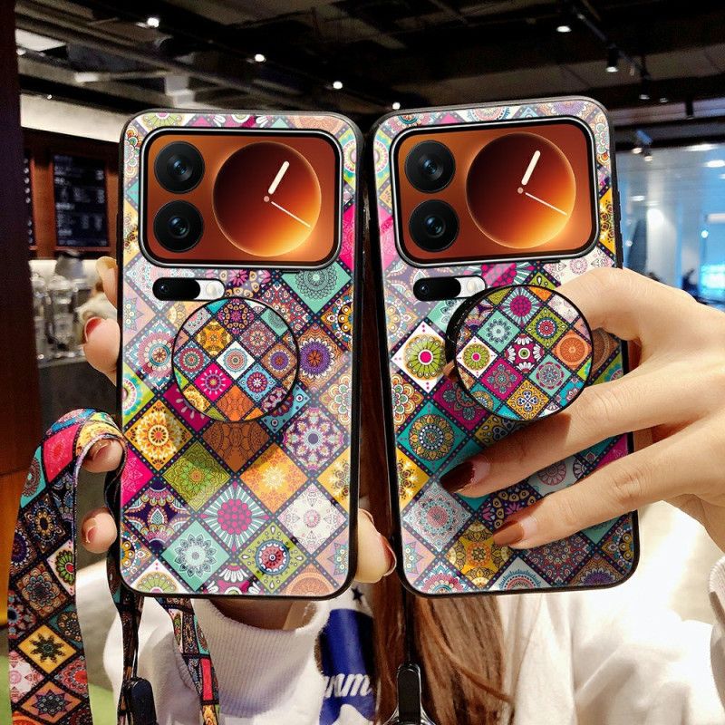 Cover Til Xiaomi 17 Pro Max Patchwork-stativ Og Rem