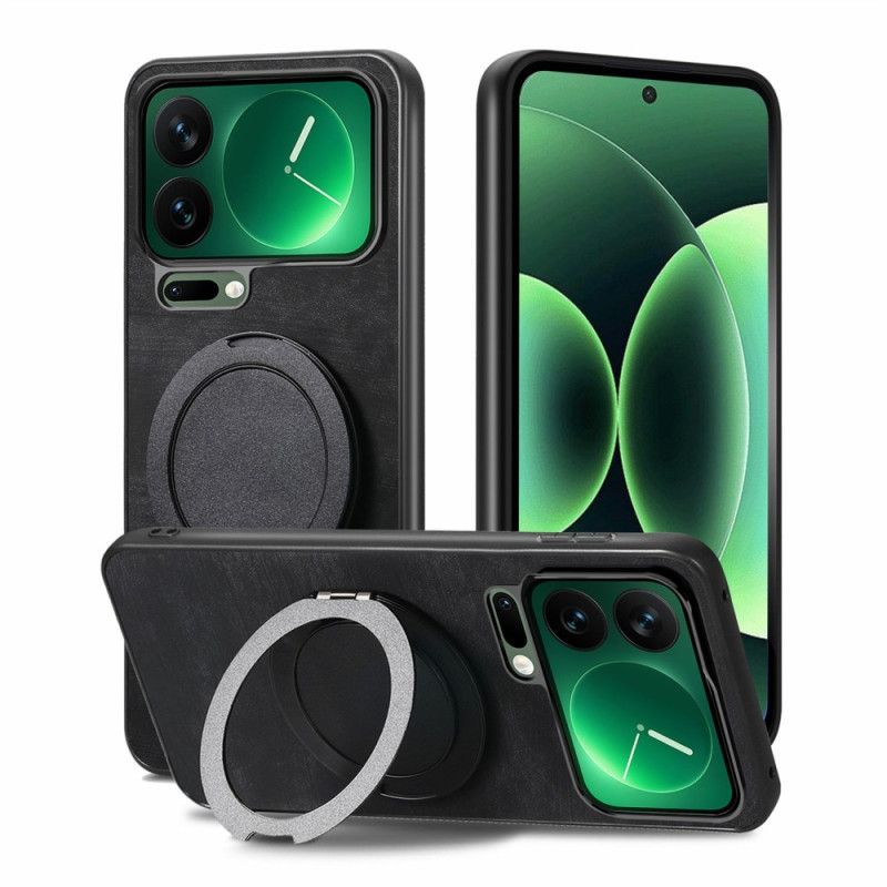 Cover Til Xiaomi 17 Pro Max Roterende Stativ Og Retro Lædertekstur