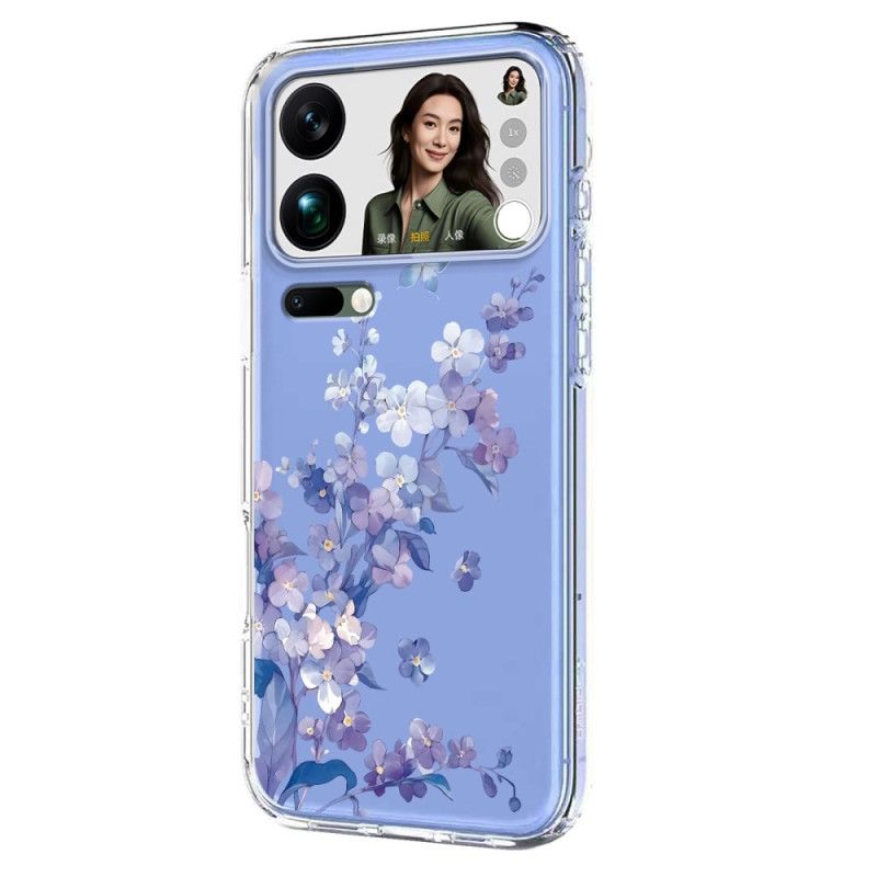 Cover Til Xiaomi 17 Pro Max Sommerfugle Og Blomster