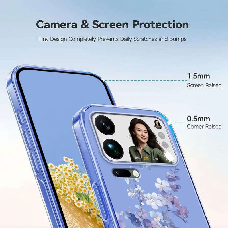 Cover Til Xiaomi 17 Pro Max Sommerfugle Og Blomster