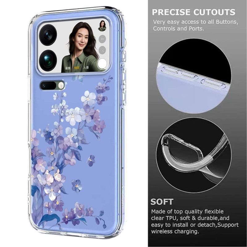 Cover Til Xiaomi 17 Pro Max Sommerfugle Og Blomster