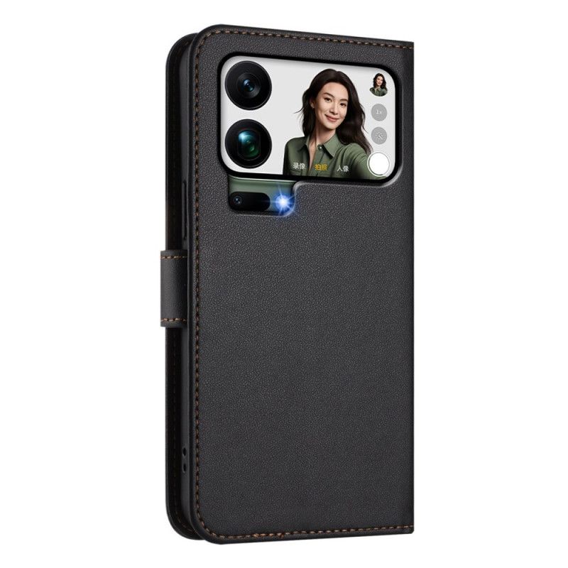 Flip Cover Til Xiaomi 17 Pro Max Almindelig Lædereffekt