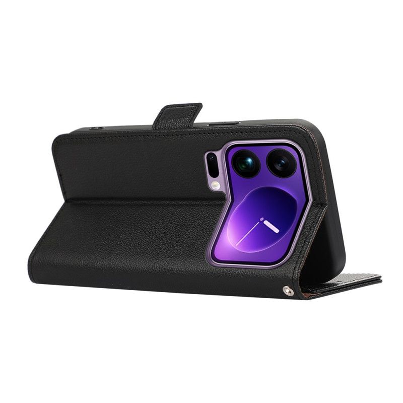 Flip Cover Xiaomi 17 Pro Max Litchitekstureret Rfid-blokering