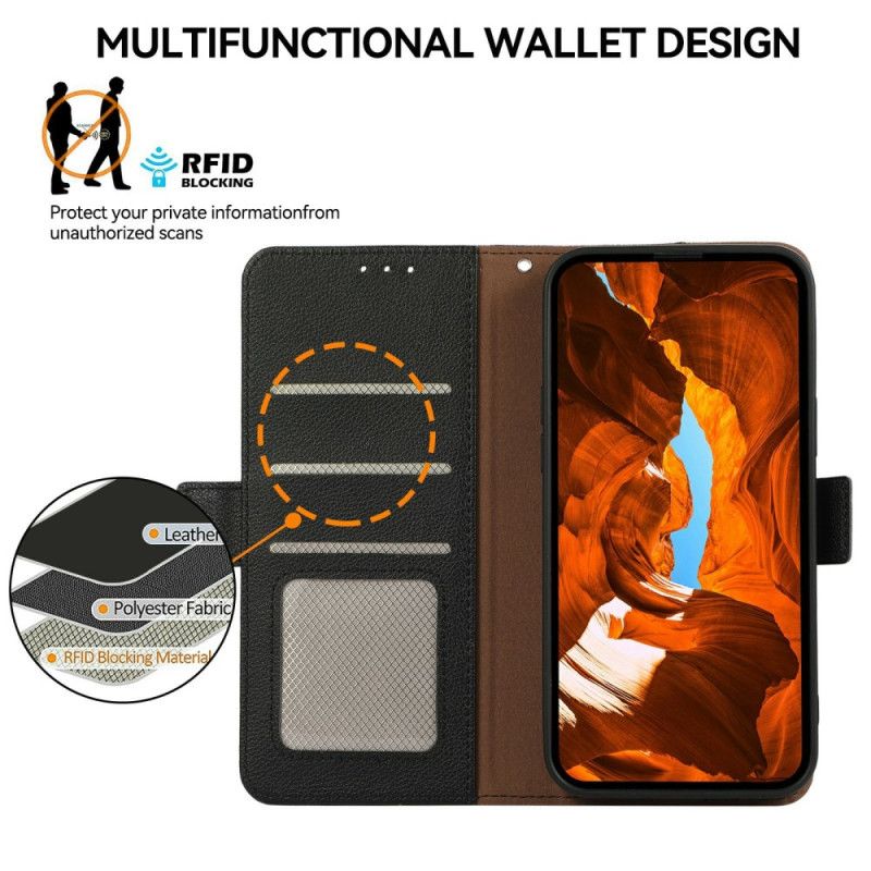 Flip Cover Xiaomi 17 Pro Max Litchitekstureret Rfid-blokering