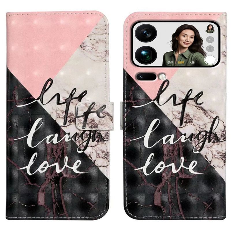 Flip Cover Xiaomi 17 Pro Max Trefarvet Marmor