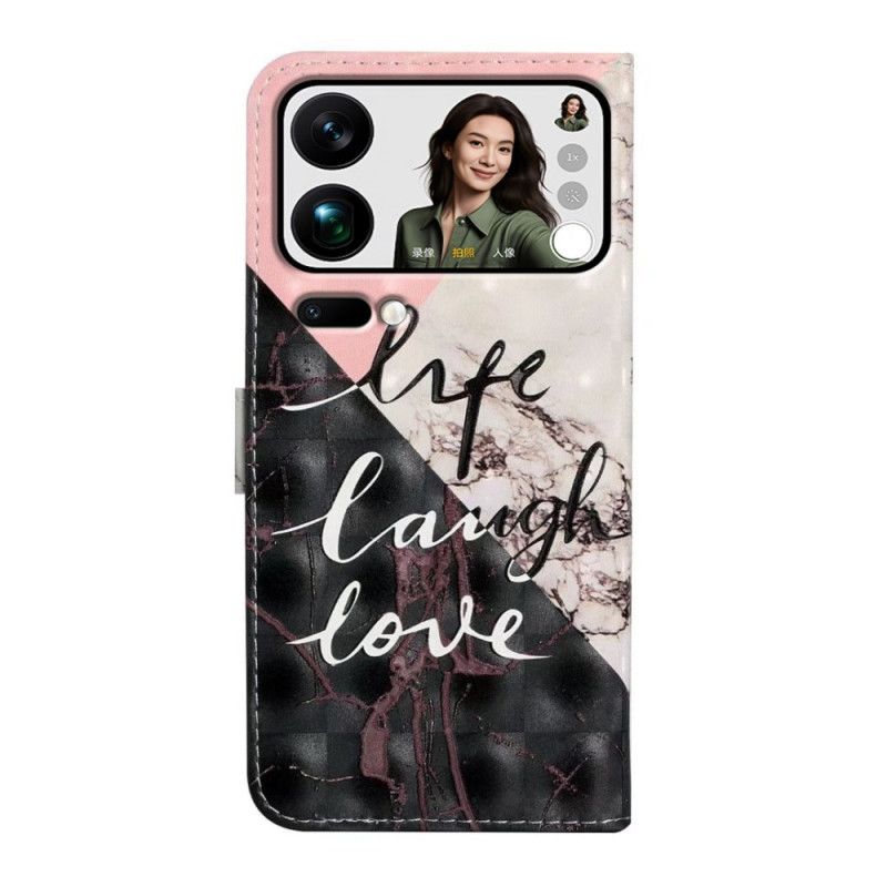 Flip Cover Xiaomi 17 Pro Max Trefarvet Marmor