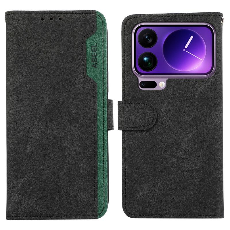 Læder Cover Xiaomi 17 Pro Max Abeel Tofarvet