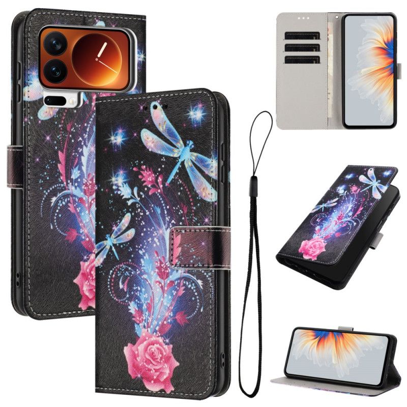 Læder Cover Xiaomi 17 Pro Max Telefon Etui Guldsmedmønster