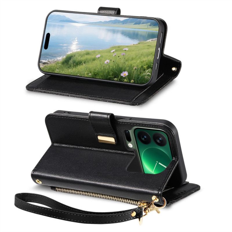 Læder Cover Xiaomi 17 Pro Max Telefon Etui Pung Med Blomstermønster