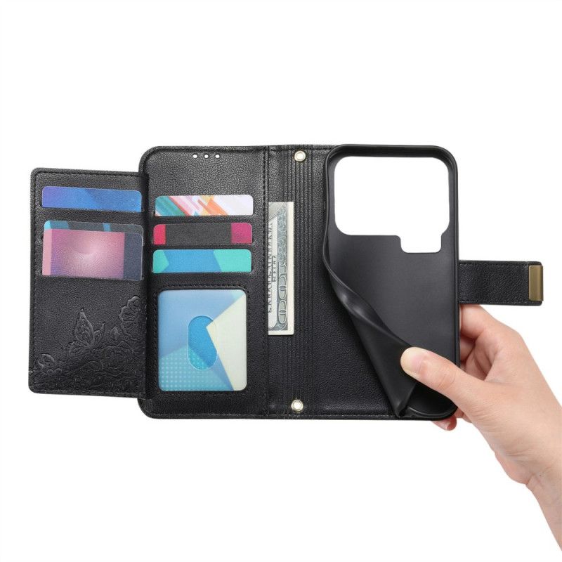 Læder Cover Xiaomi 17 Pro Max Telefon Etui Pung Med Blomstermønster