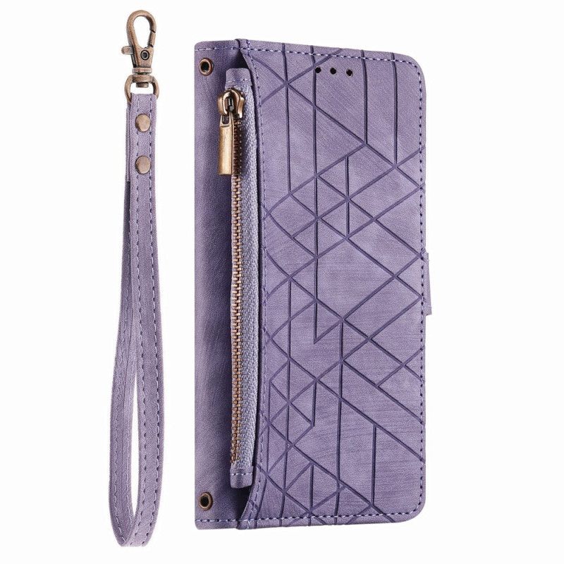 Læder Cover Xiaomi 17 Pro Max Telefon Etui Pung Med Geometrisk Design