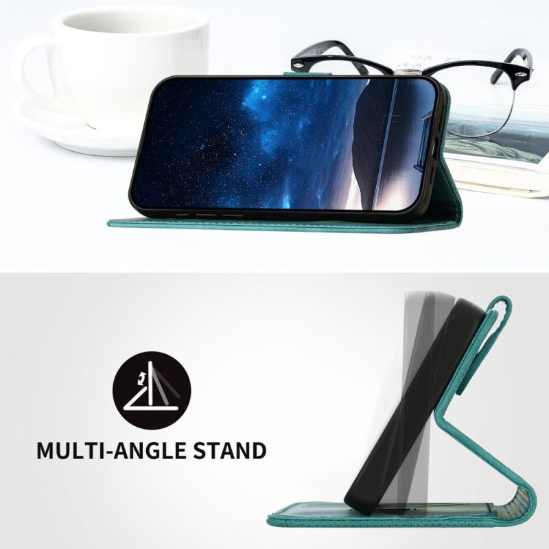 Læder Cover Xiaomi 17 Pro Max Telefon Etui Sommerfugle- Og Geometrisk Design