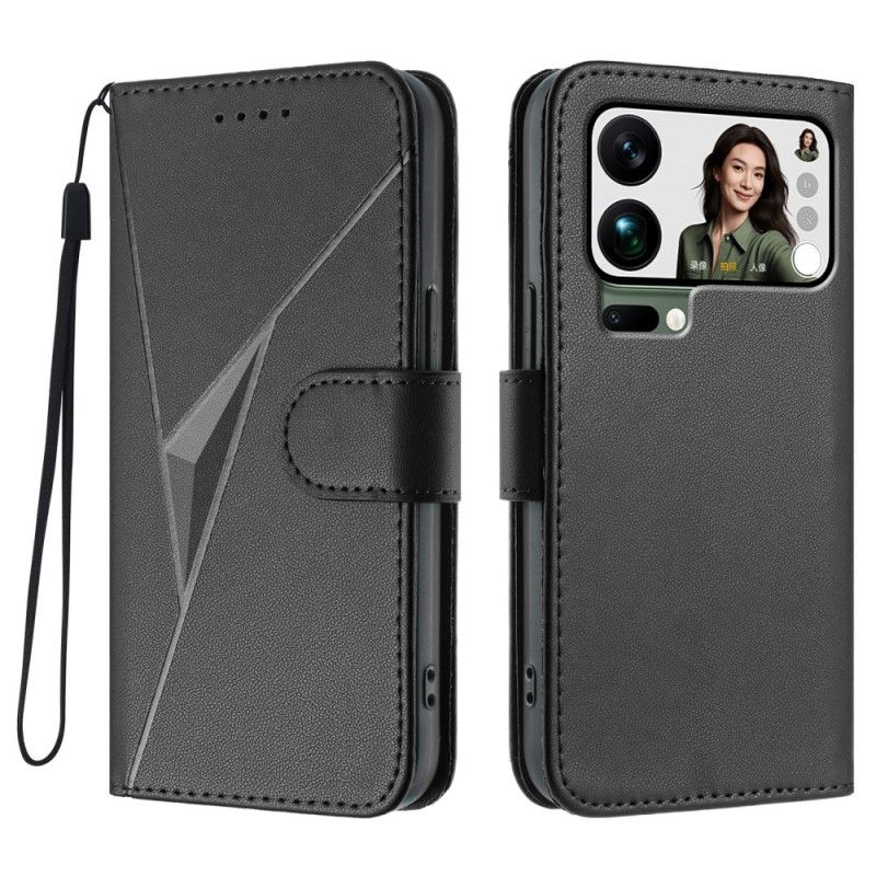 Læder Cover Xiaomi 17 Pro Max Trekantmønster