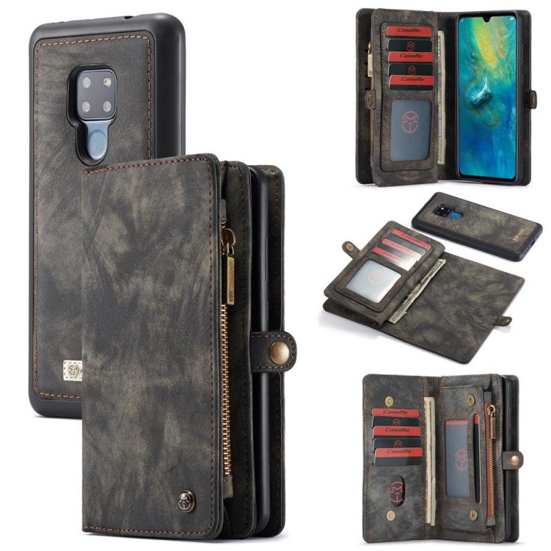 Flip Cover Læder Huawei Mate 20 Grå Aftagelig Caseme