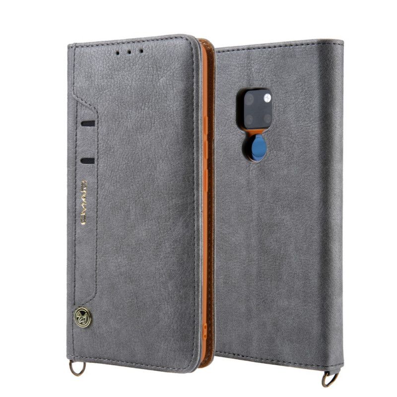 Læder Cover Huawei Mate 20 Grå Cmai2 Lædereffekt Med Flere Kort