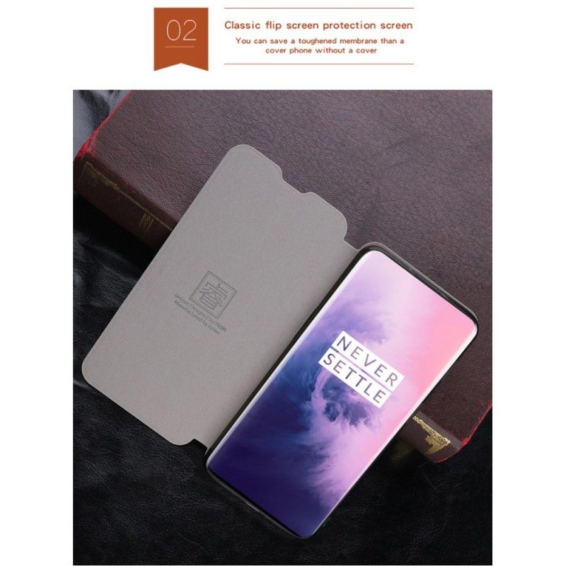 Læder Cover OnePlus 7 Pro Sort Mofi