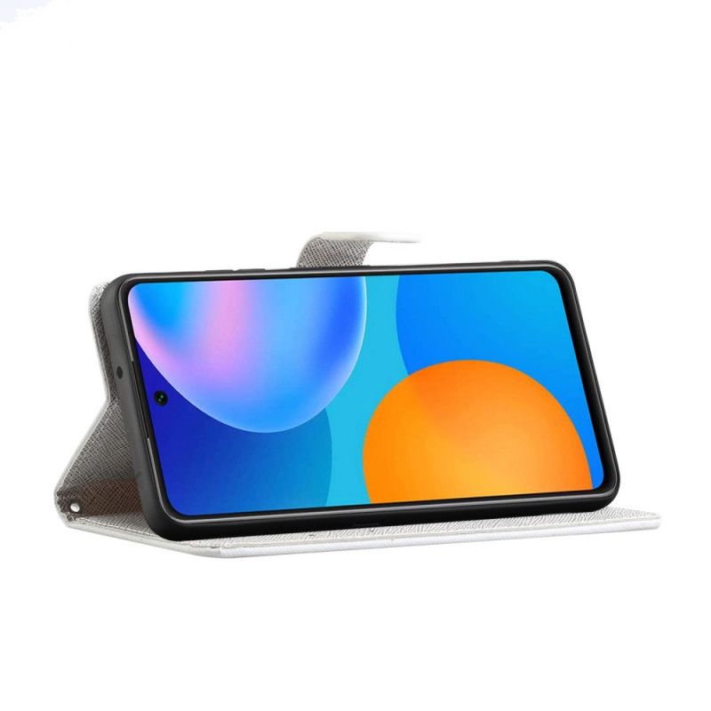 Flip Cover Læder Honor 10X Lite Fjer Med Rem