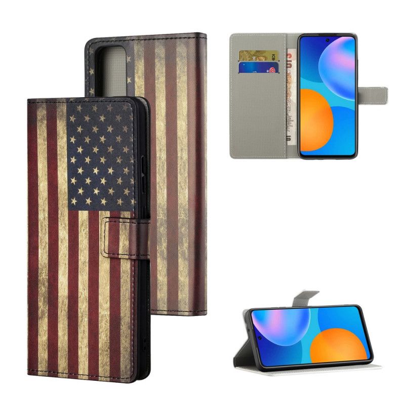 Flip Cover Læder Honor 10X Lite Usa Flag Original