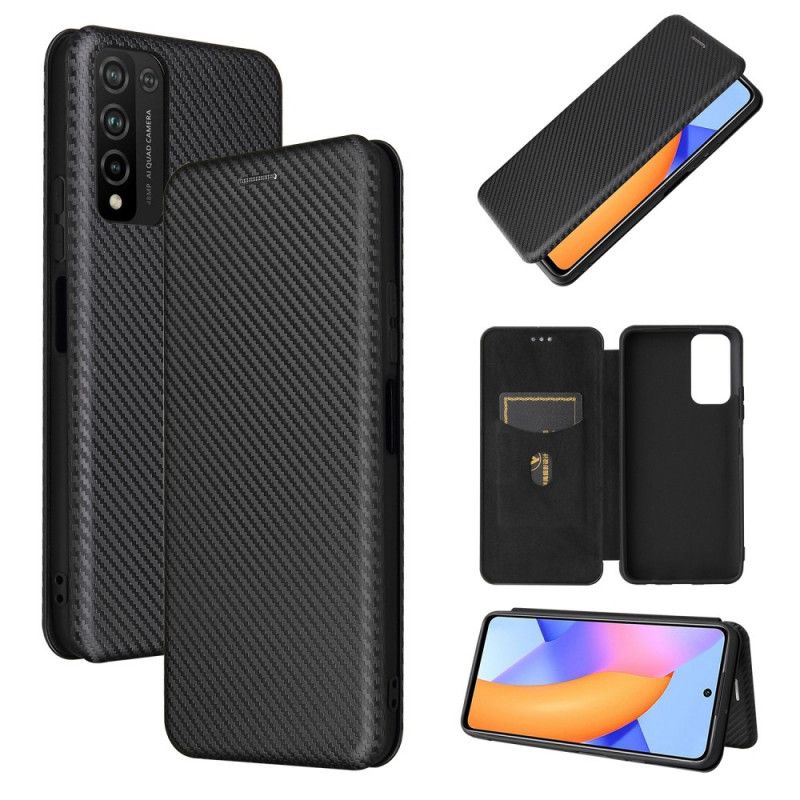 Læder Cover Honor 10X Lite Sort Kulfiber