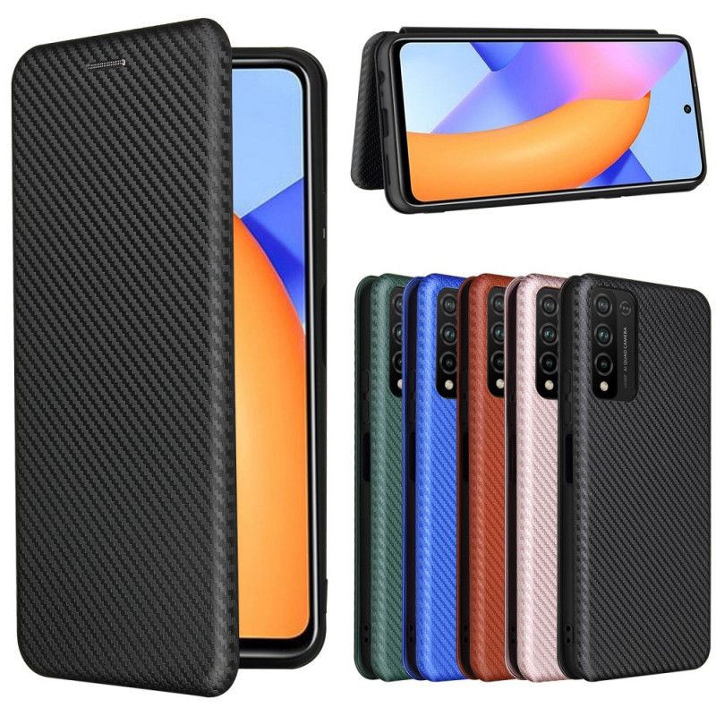 Læder Cover Honor 10X Lite Sort Kulfiber